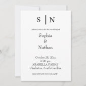 Minimaal en chique | Witte bruiloft Kaart (Voorkant)