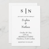 Minimaal en chique | Witte bruiloft Kaart (Voorkant / Achterkant)