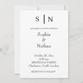 Minimaal en chique | Witte bruiloft Kaart