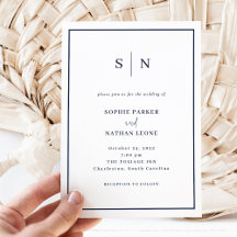 Minimaal en chique | Witte en Navy Border Wedding