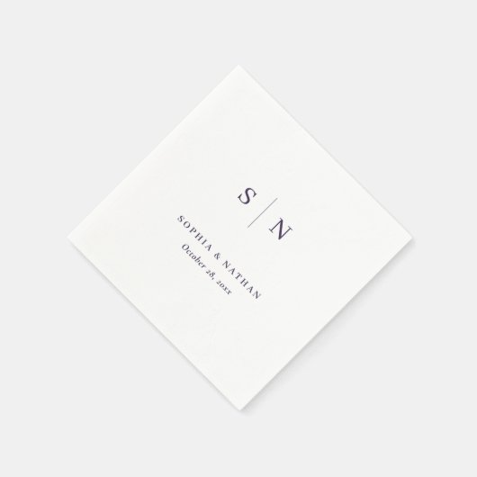 Minimaal en chique | Witte en Paarse bruiloft Servet (Hoek)