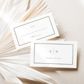 Minimaal en chique | Witte en Sage Wedding Flat Plaatskaartje