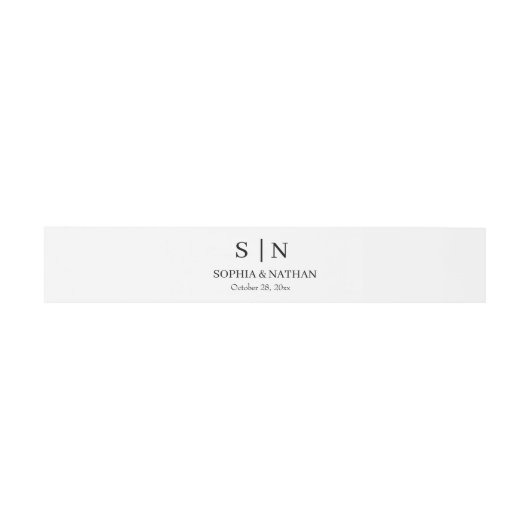 Minimaal en chique | Witte en zwarte bruiloft Uitnodigingen Wikkel (Vlak)