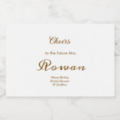 Minimaal en chique | Witte wijn fles etiket met Br (Enkel label)