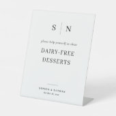 Minimaal en chique | Zuivelvrije Desserts Bruiloft Reclamebord Met Voetstuk (Voorkant)
