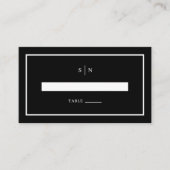 Minimaal en chique | Zwart Bruiloft Flat Plaatskaartje (Voorkant)