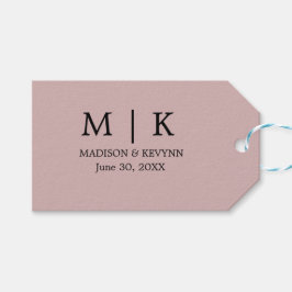 Minimaal en chique | zwart en roze bruiloft cadeaulabel