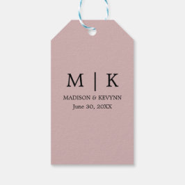 Minimaal en chique | zwart en roze bruiloft cadeaulabel