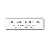 Minimaal en chique | Zwart retouradres-label Etiket (Voorkant)