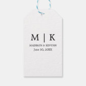 Minimaal en chique | zwart-wit Bruiloft Cadeaulabel (Achterkant)