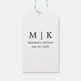 Minimaal en chique | zwart-wit Bruiloft Cadeaulabel