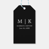 Minimaal en chique | zwart-wit Bruiloft Cadeaulabel (Achterkant)