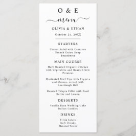 Minimaal en chique | Zwart-wit bruiloft Menu