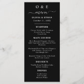 Minimaal en chique | Zwart-wit bruiloft Menu (Voorkant)