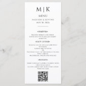 Minimaal en chique | Zwart-wit Huwelijk QR Code Menu (Voorkant)