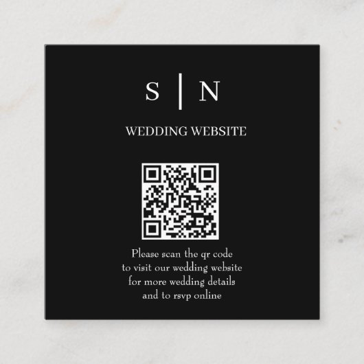 Minimaal en chique | Zwart-wit QR-code Informatiekaartje (Voorkant)