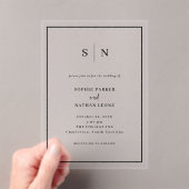 Minimaal en chique | Zwarte grens bruiloft Acryl Uitnodigingen (Insitu (Draagbaar))