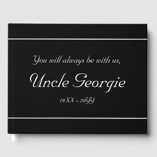 Minimaal en conservatief Memorial Guest Book Gastenboek (Voorkant)