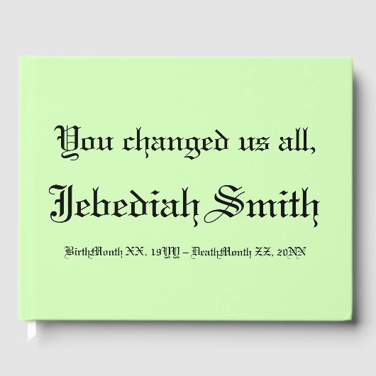 Minimaal en eenvoudig handboek voor sympathieën gastenboek (Voorkant)