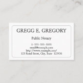 Minimaal en eenvoudig openbaar notarieel Visitekaa Visitekaartje (Voorkant)