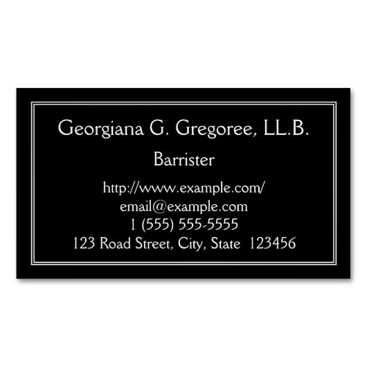 Minimaal en eenvoudig Visitekaartje van het Barris Magnetisch Visitekaartje (Voorkant)