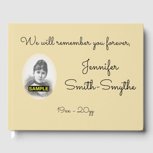 Minimaal en Elegant Memorial Guestbook Gastenboek (Voorkant)