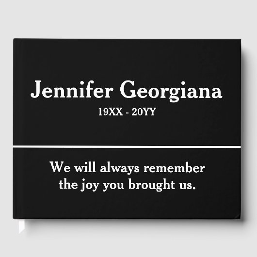 Minimaal en elegant Memories Guestbook Gastenboek (Voorkant)