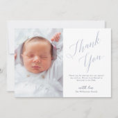 Minimaal en elegant script Baptism Foto bedankt (Voorkant)
