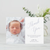 Minimaal en elegant script Baptism Foto bedankt (Staand voorkant)
