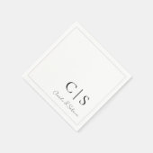 Minimaal en Klassiek Monogram Bruiloft Servet (Hoek)