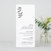 Minimaal en koud zwart en witwentelingsmenu menu (Staand voorkant)