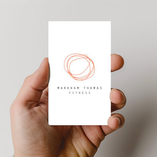 Minimaal en Modern Designer Scribble Sinaasappel Visitekaartje