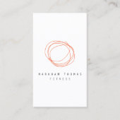 Minimaal en Modern Designer Scribble Sinaasappel Visitekaartje (Voorkant)