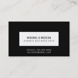 minimaal en modern elegant zwart visitekaartje