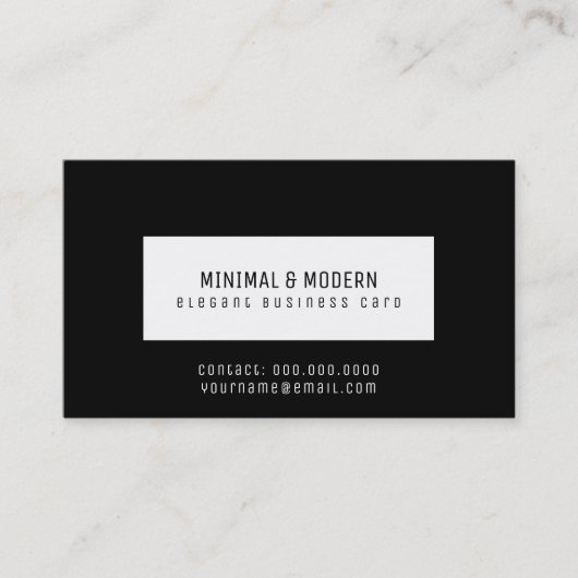 minimaal en modern elegant zwart visitekaartje (Voorkant)