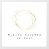 Minimaal en modern gouden ontwerp Scribble-logo  Raamsticker (Vel)