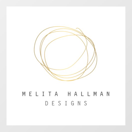 Minimaal en modern gouden ontwerp Scribble-logo  Raamsticker (Vel)