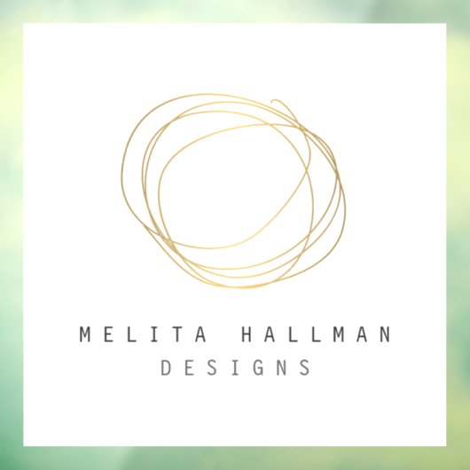 Minimaal en modern gouden ontwerp Scribble-logo  Raamsticker (Vel 3)