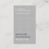 Minimaal en modern grijs linnen Visitekaartje (Voorkant)