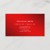 Minimaal en modern rood Visitekaartje (Achterkant)