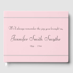 Minimaal en respectabel Memorial Guest Book Gastenboek