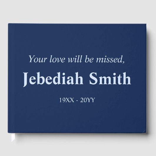 Minimaal en rouwbaar Memorial Guest Book Gastenboek (Voorkant)