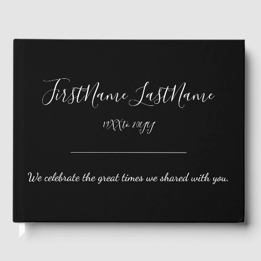 Minimaal en rouwbaar Memorial Guestbook Gastenboek (Voorkant)