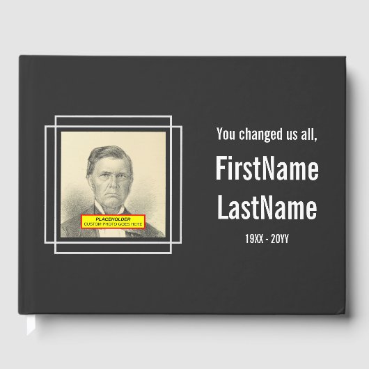 Minimaal en rouwbaar Memorial Guestbook Gastenboek (Voorkant)