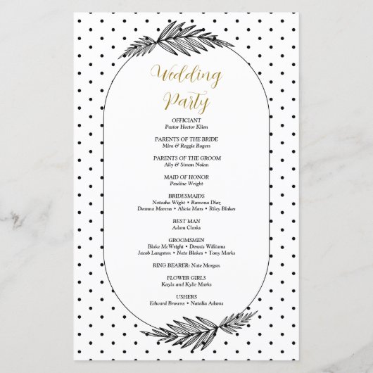 Minimaal en Script Calligraphy Wedding Program (Achterkant)