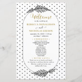 Minimaal en Script Calligraphy Wedding Program (Voorkant)