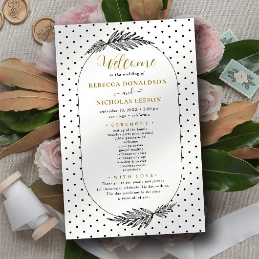 Minimaal en Script Calligraphy Wedding Program