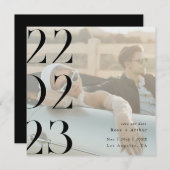 Minimaal en zwart-wit Opslaan datum (Voorkant / Achterkant)