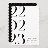 Minimaal en zwart-wit Opslaan datum Kaart (Voorkant / Achterkant)