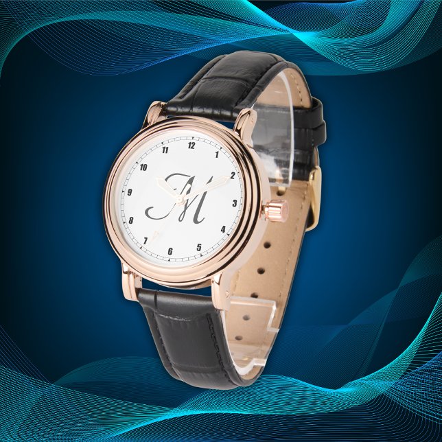 Minimaal enkelvoudig Initiaal Monogram Numeralen Z Horloge (Creator heeft geüpload)